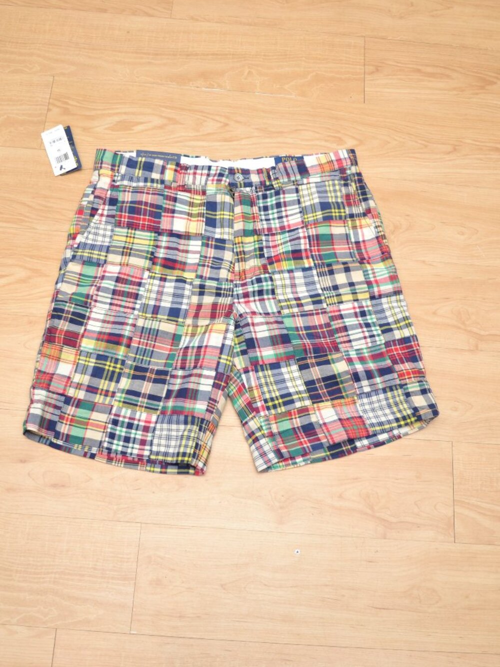 Polo by Ralph Lauren Men's Classic 3 Madras Patchwork Shorts Size 35BNWT